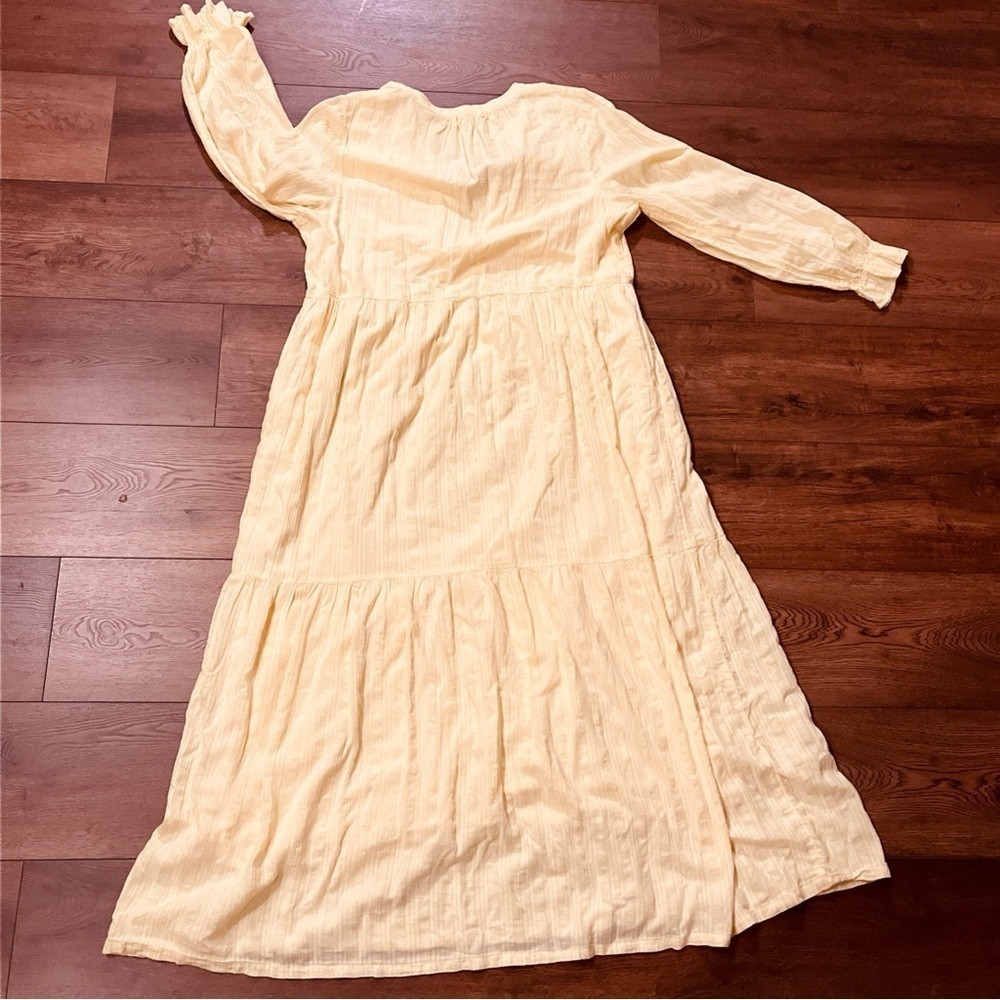 Able Jane Maxi Dress Granny Prairie 3/4 Sleeve Pockets Tiered Cottagecore Lined - Picture 3 of 10